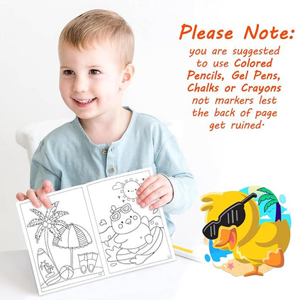 90shine 72PCS Summer Coloring Books for Kids in Bulk Ages 4-8, End of The Year Gifts from Teacher for Students Beach Pool Birthday Party Favors