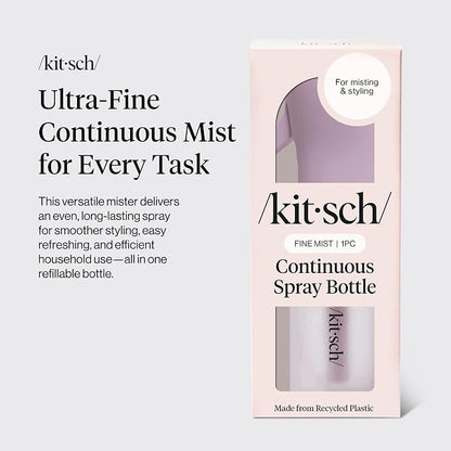 Kitsch Continuous Spray Bottle for Hair – Sheer Violet, 150ml | Fine Mister Spray Bottle & Water Spray Bottle – Recycled Hair Spray Bottle – Spray Bottles for Cleaning, Styling, & More