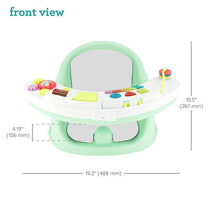 Infantino Music & Lights 3-in-1 Discovery Seat & Booster, Toddler Booster Seat for Dining Table or Kitchen Chair, Baby Activity Center & Snack Tray, Mint