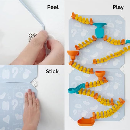 Oribel VertiPlay Magnetic Marble Run | Explorer Set STEM Toy | Creative Free Play Construction Kit for Kids | Works on Fridges; Lockers & Metal Surfaces (90 Pcs)