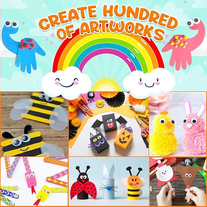 Goody King Arts and Crafts Supplies for Kids - All in One Kid Crafts Toddler Activities Kids School Supplies Age 4 5 6 7 8 Years Old Craft Art Supply Kit Kindergarten Homeschool