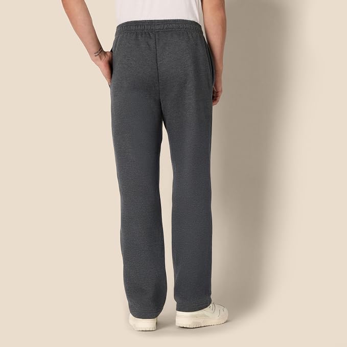 Amazon Essentials Men's Relaxed Straight Leg Fleece Open Bottom Sweatpant (Available in Big & Tall)
