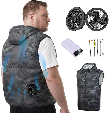 Cooling Vest with 30,000mAh Battery Pack,2 High-Speed Cooling Fans Jacket Air Conditioned Workwear for Summer