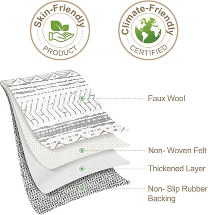 Nakagishi 5x7 Area Rug Living Room: Machine Washable Boho Large Neutral Farmhouse Stain Resistant Indoor Floor Rugs Moroccan Carpet for Bedroom Nursery Dorm Classroom Playroom Dining Room- Grey White
