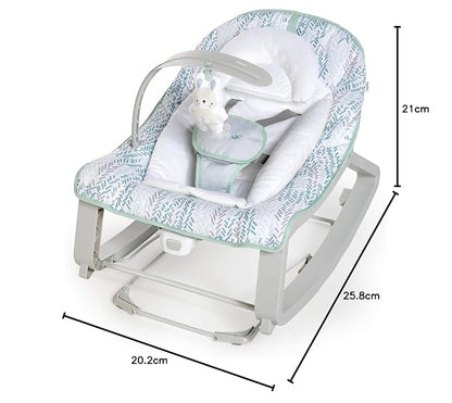 Ingenuity Keep Cozy 3-in-1 Grow with Me Vibrating Baby Bouncer Seat & Infant to Toddler Rocker, Vibrations & -Toy Bar, 0-30 Months Up to 40 lbs (Spruce)