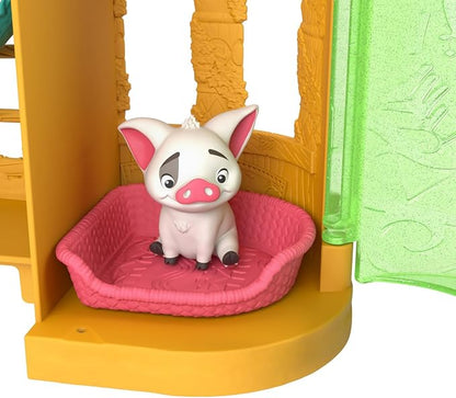 Mattel Disney Princess Toys, Moana Storytime Stackers Doll House with Moana Small Doll, 1 Animal Friend & 9 Accessories, Inspired by Disney Movie