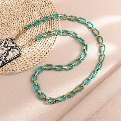 Phone Crossbody Chain Cell Phone Lanyard,Acrylic Shouder Strap Universal Cellphone Chain Strap with Tether Patches Compatible with Most Phones Bag Purse (S)
