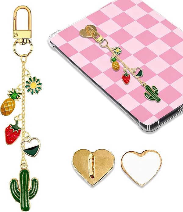 Charm Chains for Kindle,Cute E-reader Phone Charm Bracelets Accessories Compatible for Kindle E-Reader Phone iPad AirPod,Gifts for Reader Booklovers