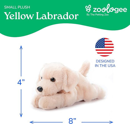 The Petting Zoo Yellow Labrador Dog Stuffed Animal Plushie, Gifts for Kids, Scoopz Wildlife Animals, Dog Plush Toy, 8 inches