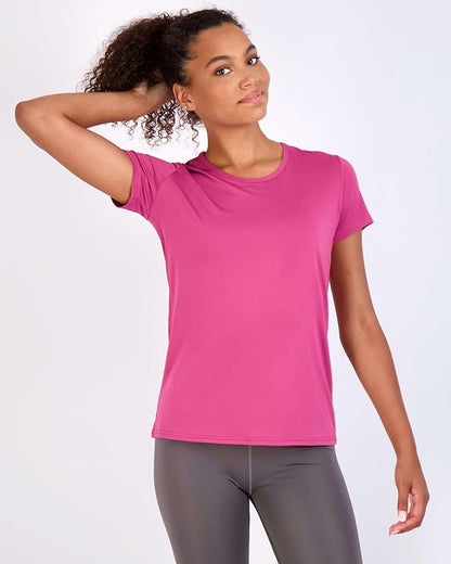 5 Pack Women's Dry Fit Short Sleeve Athletic Gym Workout Running Tops | Available in Plus Size, Exercise, Sports, Fitness, Quick Dry, Cooling, Moisture Wicking, Loose Basic Tees, Yoga, Pilates