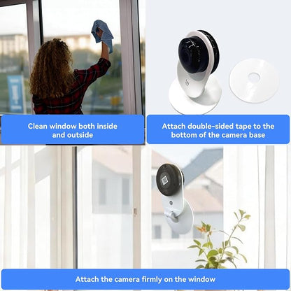 YI 2K Indoor Security Camera with Adhesive Mount, 2-Way Audio, AI Human/Vehicle/Pet Detection, Alerts, Night Vision, Wall/Window Mount, Baby/Pet Monitor, Compatible with Alexa & Google Assistant