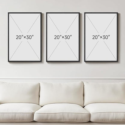 Large 3D Textured Framed Black and White Abstract Wall Art, 3 Piece Modern Wall Paintings Artwork for Walls, Minimalist Black White Geometric Pictures for Living Room, Hallway, Dining Room Wall Decor