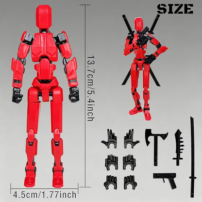 8 Packs T13 Action Figure Set (Assembly Completed), 3D Printed Multi-Jointed Movable Dummy 13，Titan13 Action Figure, Action Figure Desktop Decorations for Game Lovers Toy, Christmas Birthday Gift
