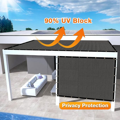 Artpuch Outdoor Pergola Shade Cover 15x18 FT Sun Shade Cloth with Grommets Dark Grey 90% UV Protection Canopy Patio Privacy Screen (Customized Available)