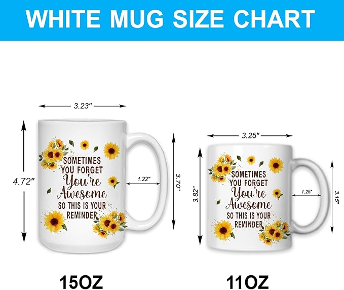 Hyturtle Personalized Gnome Mug Gifts For Gnome Lover, Thank You Gift Ideas | Cool Birthday Gifts For Women - Motivational Sunflower Custom Name 11oz White Ceramic Coffee Tea Mug, Comfort grip handle