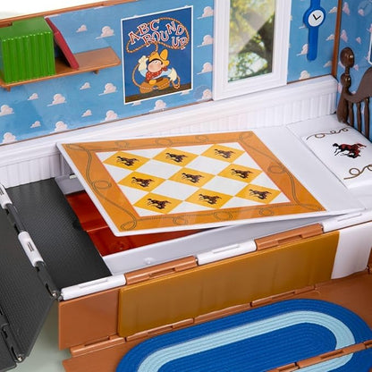 Disney Store Official Toy Story Moving Truck Vehicle Play Set - Eggman Movers Truck with Trailer, Andy's Room, Woody, Buzz Lightyear, Rex, RC, & Hamm Plus Accessories