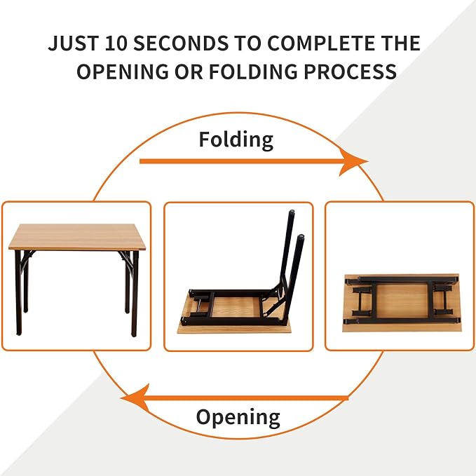 Need Office Computer Desk - 47.2L Sturdy and Heavy Duty Folding Laptop Table,Writing Table/Home Office Desk/Sewing Table,No Assembly Required (Teak Color) AC5BB12060 | Black Frame Writing Gaming Work Table/Foldable Home Office Desk/Sewing Table, No Ass...