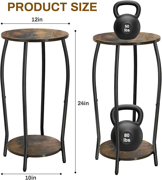 Plant Stand Indoor, 2 Tier Tall Wood Plant Stand, 4-Leg Floor Corner Plant Stands, Heavy Duty Plant Shelf Plant Rack Flower Stands For Home Decor, Brown