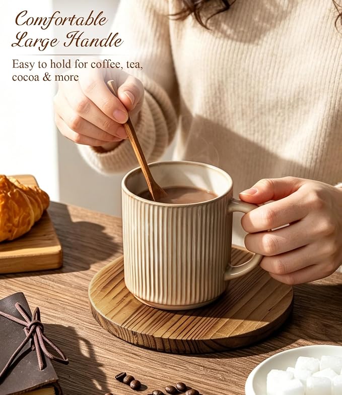 GBhome Coffee Mugs Set of 6，16 oz Coffee Cups with Handle | Cups for Latte, Tea, Cocoa & Milk, Ideal for Daily Use & Gifts, Microwave & Dishwasher Safe, Cappuccino