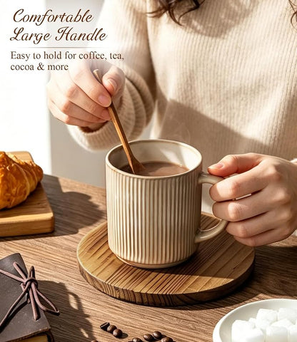 GBhome Coffee Mugs Set of 6，16 oz Coffee Cups with Handle | Cups for Latte, Tea, Cocoa & Milk, Ideal for Daily Use & Gifts, Microwave & Dishwasher Safe, Cappuccino