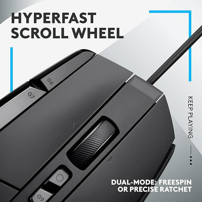Logitech G502 X Wired Gaming Mouse - Black | Optical Switches, 13 Buttons, Infinite Scroll, PC/MacOS Compatible