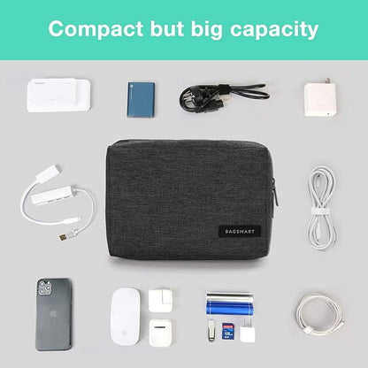 BAGSMART Travel Electronics Organizer, Phone SD Card, Men Women, Black | Travel Cord Organizer, For Travel Essentials, Cable Organizer for Phone & SD Card, For Men & Women