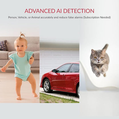 YI Pro 2K Home Security Camera, 2.4Ghz Wired Indoor Camera with Person, Vehicle, Animal Smart Detection, Phone App, Compatible with Alexa and Google Assistant 2Packs