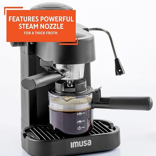 IMUSA USA GAU-18202 4 Cup Espresso/Cappuccino Maker,120 volts, Black