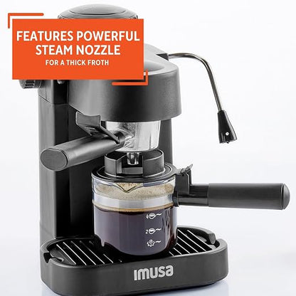 IMUSA USA GAU-18202 4 Cup Espresso/Cappuccino Maker,120 volts, Black