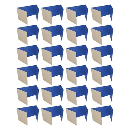 Flipside Products 18”x 48” Blue Study Carrel, Privacy Boards, Student Privacy and Focus Booth for The Classroom, Desk Divider Cubby for Tests, Made in USA - 24 Pack
