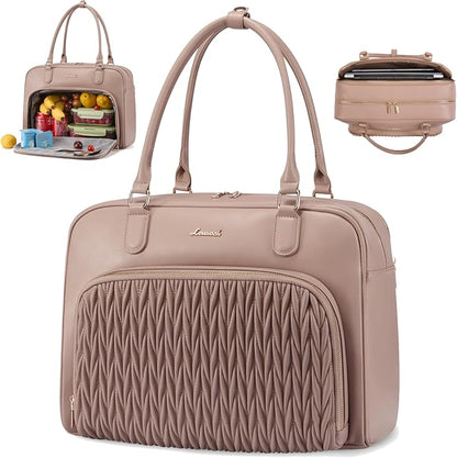 LOVEVOOK Tote Bag for Women,Light Puffer Tote Bag with Multi-pockets,Stylish Carry on Laptop Bags for Daily,Travel,Work,Gym