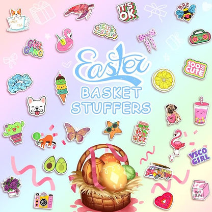 QTL 250pcs Cute Vinyl Stickers for Girls Stickers for Kids Teens Girls Easter Basket Stuffers Gifts Water Bottle Stickers for Hydroflask Waterproof