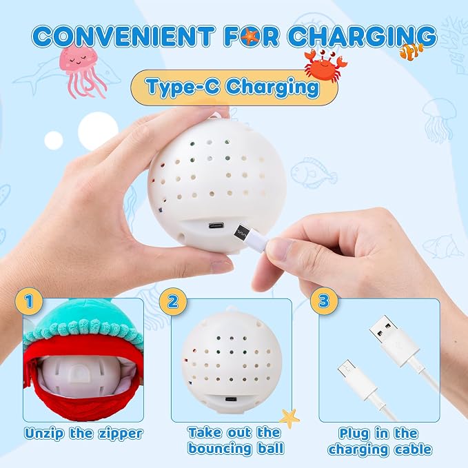 Baby Toys 12-18 Months, Musical Crawling Crab Baby Plush Toy, 50 Songs & Recording Feature, Dancing Bouncing Interactive Baby Sensory Toddler Toys 6-12 Months, Tummy Time Toys for 1 Year Old Gift