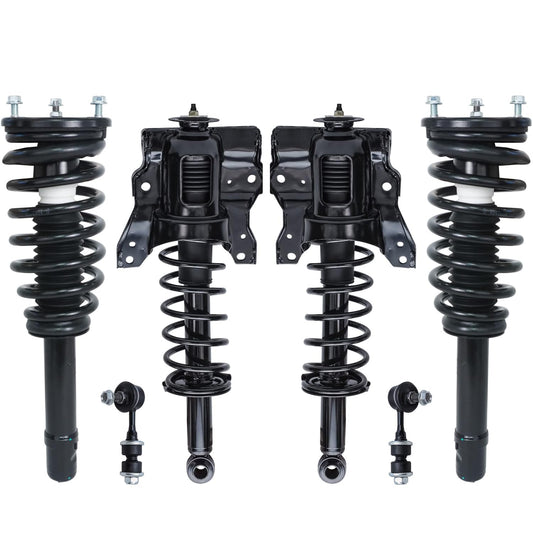 Detroit Axle - 6PC Front and Rear Strut & Coil Spring Complete Assemblies w/Front Sway Bar Links for 2001-2005 Hyundai Sonata/Ki