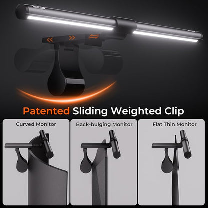 Quntis Monitor Light Bar with Remote, Eye-Care No Glare Computer Light for Curved Flat Monitor, Adjustable Brightness & Color Temperature, Space Saving Desk Accessories for Home Office Reading Gaming