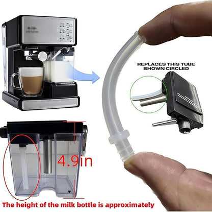 (2 pack) 162416-000-000 silicone tube Milk Frothing silicone Pipe Tube Compatible with Mr Coffee BVMC-ECMP1000 BVMC-ECMP1000RB BVMC-ECMP1102 Coffee Maker Milk foam straw