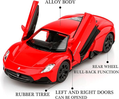 TOKAXI 1/36 Scale Maserati MC20 Diecast Model Car,Pull Back Vehicles Toy Cars,Cars Gifts for Boys Girls
