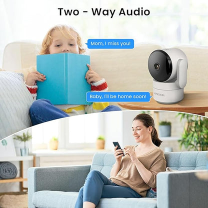 AMOROM Indoor Camera 2K, Baby/Kids/Elderly/Dog/Cat Camera | AI Smart Detection & Alarm, 2-Way Audio, Night Vision, 2.4G&5G WiFi App Control, Cloud & SD Card Storage, 2 Pack