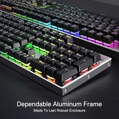 Redragon K556 PRO Wireless RGB Mechanical Gaming Keyboard, 104-Key Aluminum | 0 Delay Tri-Mode BT/2.4GHz/USB-C for More Devices, Rock-Solid Stability, AM-PM Using Durability, Quiet Linear Red Switch