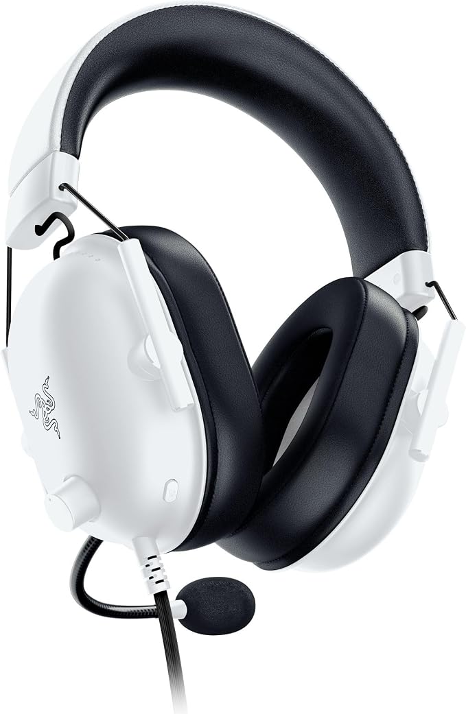 Razer BlackShark V2 X Wired PlayStation Gaming Headset, White | 50mm Drivers, Cardioid Mic, Lightweight, Comfortable Noise Isolating Earcups, For PS5, Xbox Series X, PC, Switch, 3.5 mm Jack