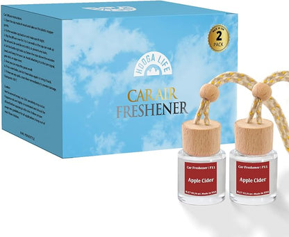 HoogaLife Car Air Freshener Diffuser 2 Pack Hanging Air Freshener Diffuser - Apple Cider Fragrance Oil Air D iffuser for Car, 45+ days Long Lasting Fragrance Made in USA （F11）