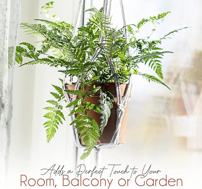 Plant Hanger Indoor, Macrame Plant Hangers Indoor Macrame Hanging Planters for Indoor Plants - 6 Pack Hanging Plant Holders Indoor Hanging, Macromay Plant Hangers for Indoor Plant Hanger,Gray