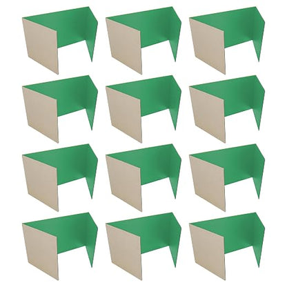 Flipside Products 18”x 48” Green Study Carrel, Privacy Boards, Student Privacy and Focus Booth for The Classroom, Desk Divider Cubby for Tests, Made in USA - 12 Pack