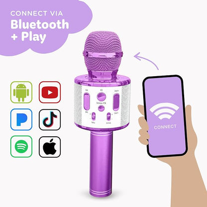 Move2Play, Kids Karaoke Microphone | Includes Pre-Loaded Songs & Bluetooth | Kids Birthday Party Gift | Toy for All Ages 2, 3, 4, 5, 6+ Year Old Girls, Boys & Toddlers