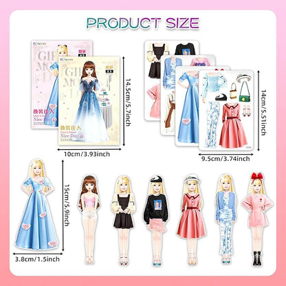 Magnetic Dress Up Paper Dolls for Girls Ages 4-7, Pretty Princess Game Paper Dolls Dress Up Toys, Creating Imaginative Birthday Gifts
