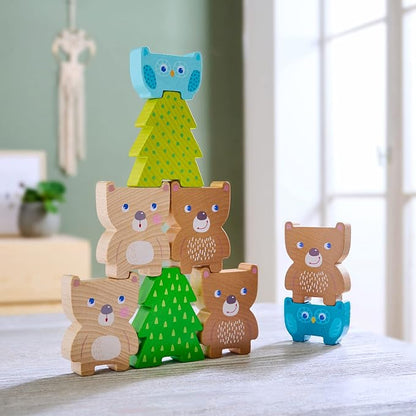 HABA Forest Friends Wooden Stacking Toy – Montessori Sorting Game & Shape Sorter for Toddlers – Educational Wooden Blocks for Preschool Learning – Stacking Toys for Toddlers 2+, Made in Germany
