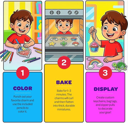 Shrinky Magic Craft Kit for Kids - Shrink Kit for Girls - Arts and Crafts for Kids Ages 4-8, 6-8, 8-12 - Craft Kits - 6 7 8 Year Old Girl Birthday Gifts - Toys for Girls 8-10 - Gift for Boys Ages 6+