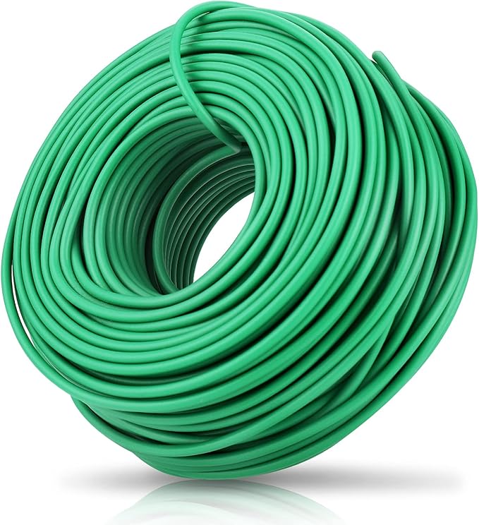 YDSL 100 Feet Soft Tie for Plants, Green Twist Garden Ties Gardening Supplies for Supporting Climbing Plants, Tomatoes, Vegetables, (Diameter - 2.5MM)