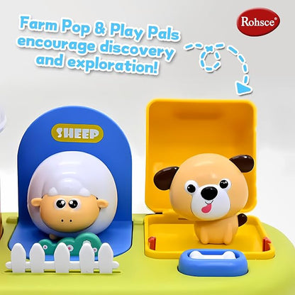 Baby Pop Up Toy, Music Sensory Montessori Toys for 1 Year Old | Interactive Pop Up Animal Toys, Cause and Effect, Educational Early Learning Gift for Toddlers 1-3