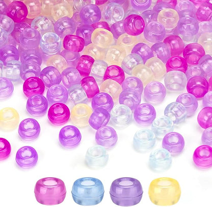 Dowsabel UV Pony Beads Bulk 1000 Pcs 6x9mm, Color Changing Beads Sunlight Sensitive for DIY Bracelets Necklaces Jewelry Making Crafts and Gifts